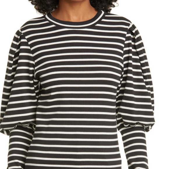 Veronica Beard Lyon Stripe Puff Sleeve Top - Picture 1 of 4
